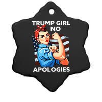 Trump Girl No Apologies Patriotic American Ceramic Star Ornament