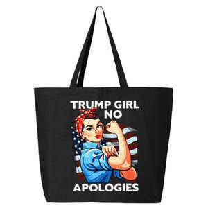 Trump Girl No Apologies Patriotic American 25L Jumbo Tote