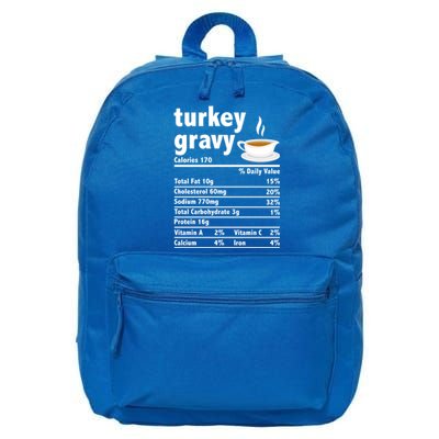 Turkey Gravy Nutrition Facts Thanksgiving Xmas Food Facts Great Gift 16 in Basic Backpack