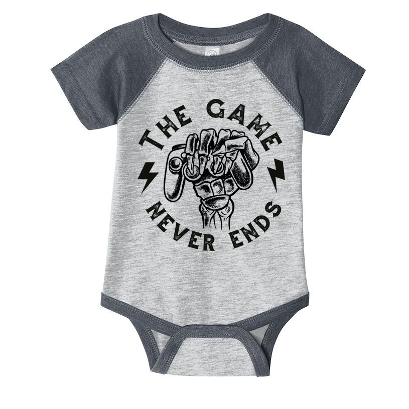 The Game Never Ends Gift Infant Baby Jersey Bodysuit