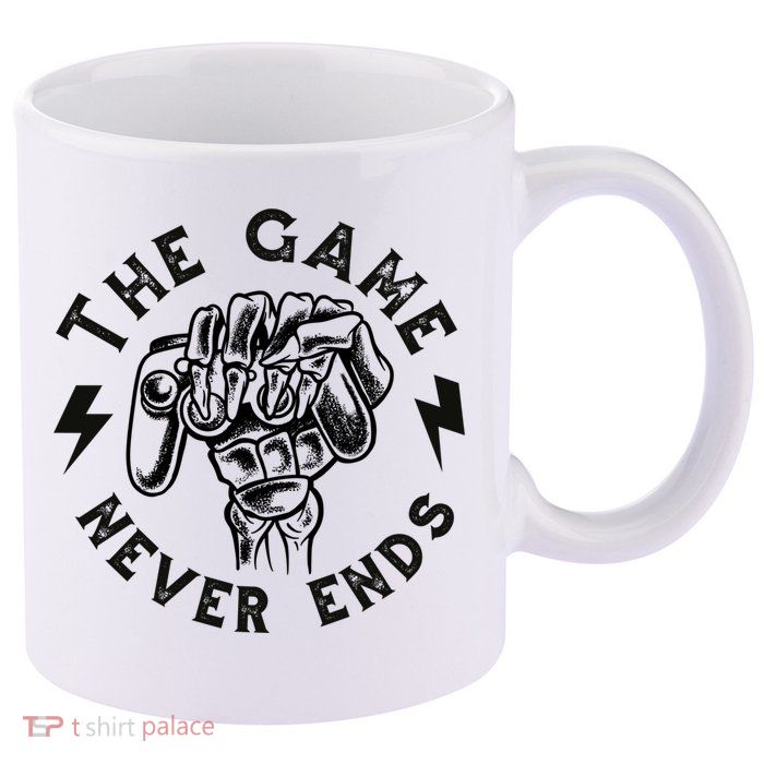 The Game Never Ends Gift 11oz C Handle Ceramic Mug
