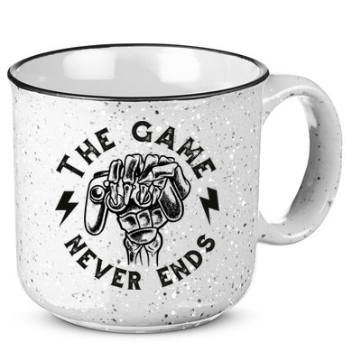 The Game Never Ends Gift 15oz Campfire Ceramic Mug