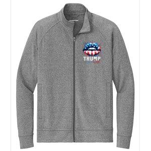 Trump Girl No Apologies Patriotic American Stretch Full-Zip Cadet Jacket