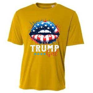 Trump Girl No Apologies Patriotic American Cooling Performance Crew T-Shirt