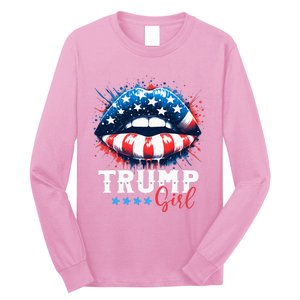 Trump Girl No Apologies Patriotic American Long Sleeve Shirt