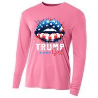 Trump Girl No Apologies Patriotic American Cooling Performance Long Sleeve Crew