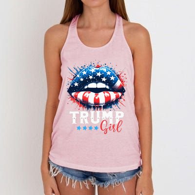 Trump Girl No Apologies Patriotic American Women's Knotted Racerback Tank