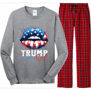 Trump Girl No Apologies Patriotic American Long Sleeve Pajama Set