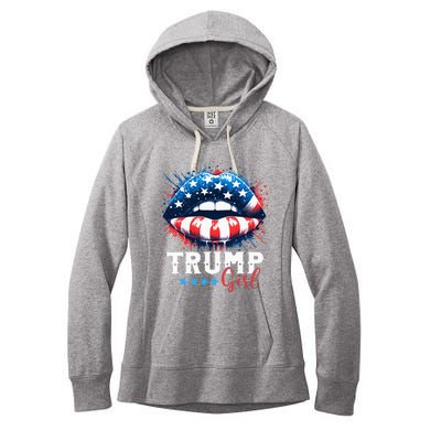 Trump Girl No Apologies Patriotic American Women's Fleece Hoodie