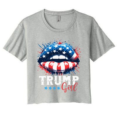 Trump Girl No Apologies Patriotic American Women's Crop Top Tee