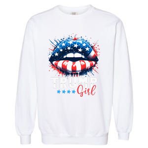 Trump Girl No Apologies Patriotic American Garment-Dyed Sweatshirt