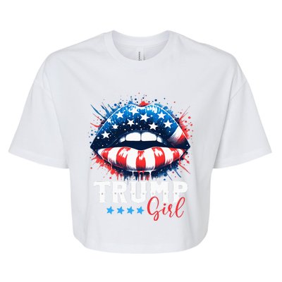 Trump Girl No Apologies Patriotic American Bella+Canvas Jersey Crop Tee