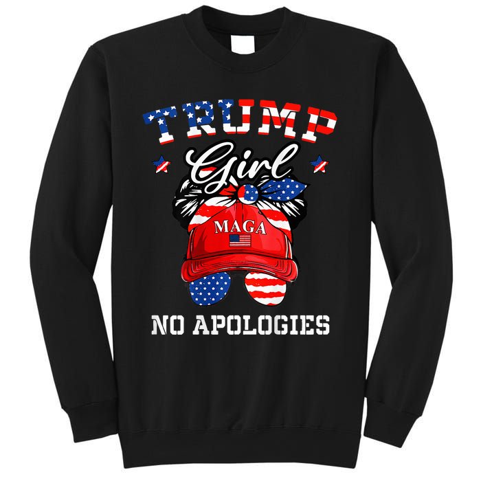 Trump Girl No Apologies Maga Messy Buns Sweatshirt