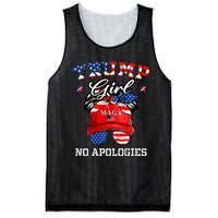 Trump Girl No Apologies Maga Messy Buns Mesh Reversible Basketball Jersey Tank