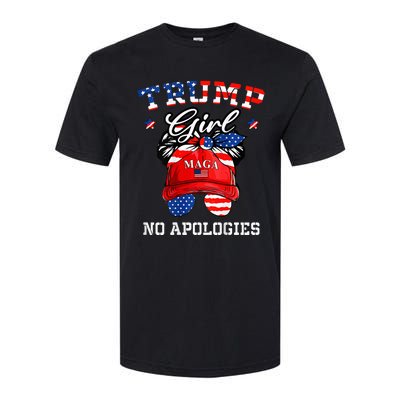 Trump Girl No Apologies Maga Messy Buns Softstyle CVC T-Shirt