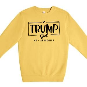 Trump Girl No Apologies Election 2024 Premium Crewneck Sweatshirt