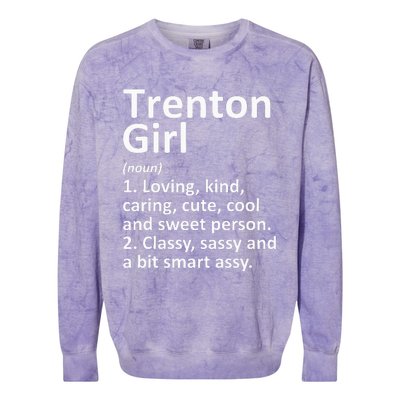 Trenton Girl Nj New Jersey Funny City Home Roots Gift Colorblast Crewneck Sweatshirt