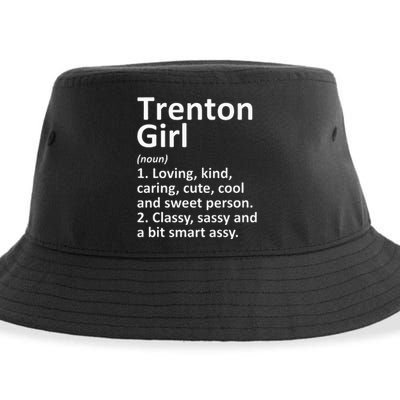 Trenton Girl Nj New Jersey Funny City Home Roots Gift Sustainable Bucket Hat