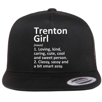 Trenton Girl Nj New Jersey Funny City Home Roots Gift Flat Bill Trucker Hat