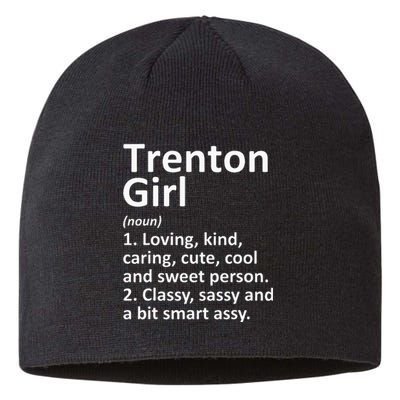 Trenton Girl Nj New Jersey Funny City Home Roots Gift Sustainable Beanie