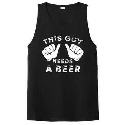 This Guy Needs A Beer Funny Drinking Gift PosiCharge Competitor Tank