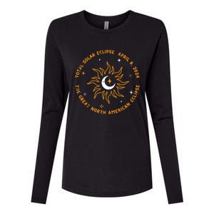 The Great North American Total Solar Eclipse April 8 2024 Womens Cotton Relaxed Long Sleeve T-Shirt