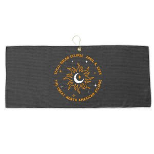 The Great North American Total Solar Eclipse April 8 2024 Large Microfiber Waffle Golf Towel