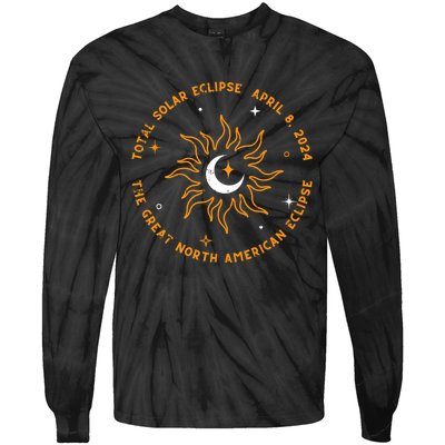 The Great North American Total Solar Eclipse April 8 2024 Tie-Dye Long Sleeve Shirt