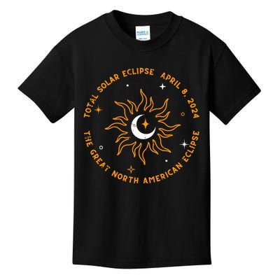 The Great North American Total Solar Eclipse April 8 2024 Kids T-Shirt