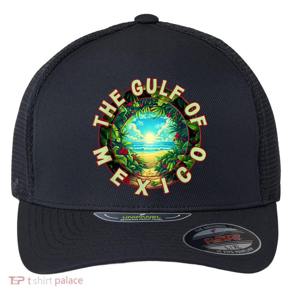 The Gulf Of Mexico Beach Flexfit Unipanel Trucker Cap