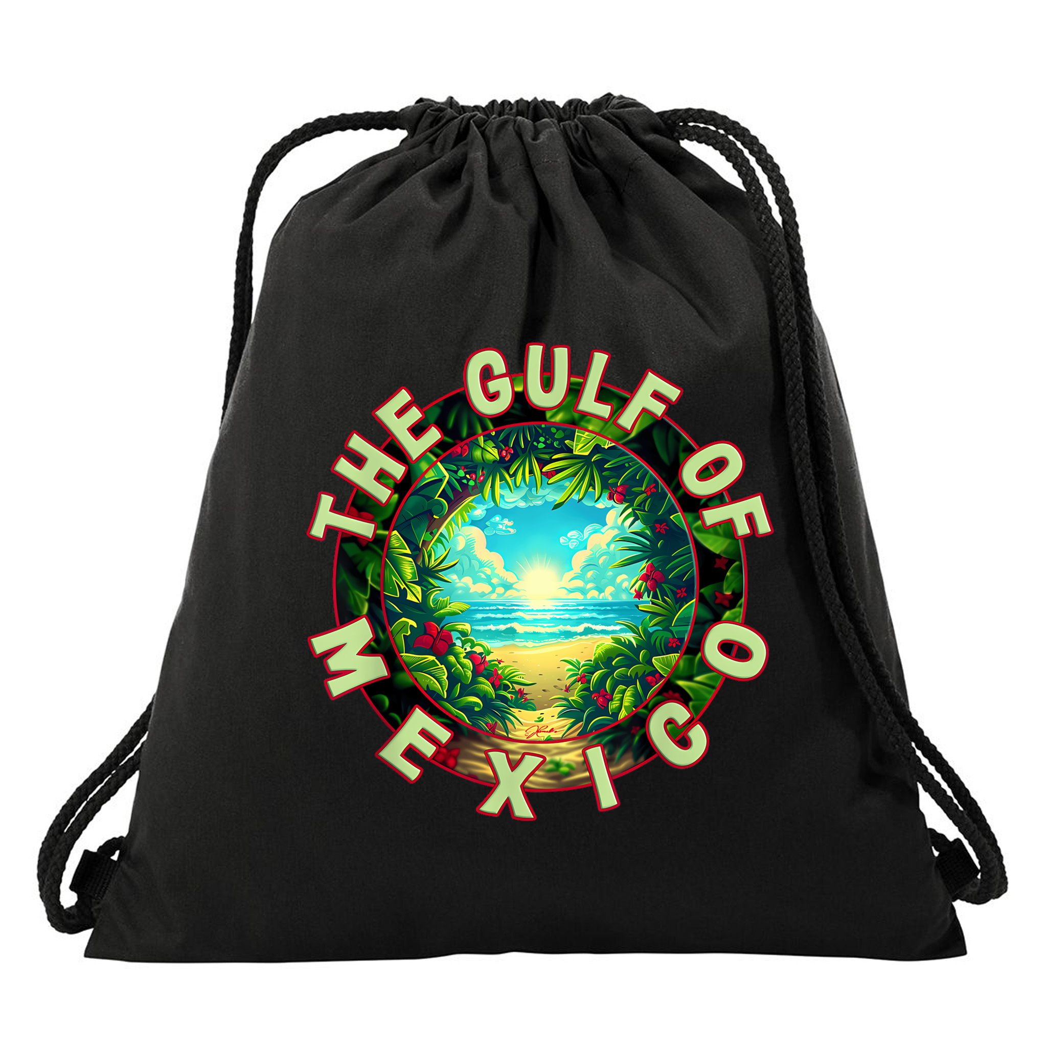 The Gulf Of Mexico Beach Drawstring Bag