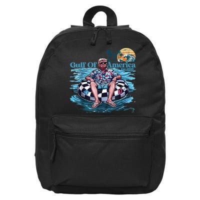 Trump Gulf Of Us America Est 2025 Retro Vintage Sunset 16 in Basic Backpack