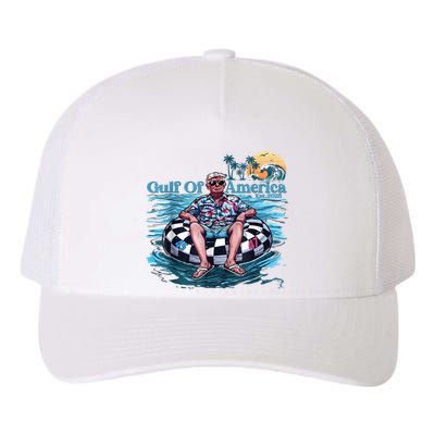 Trump Gulf Of Us America Est 2025 Retro Vintage Sunset Yupoong Adult 5-Panel Trucker Hat