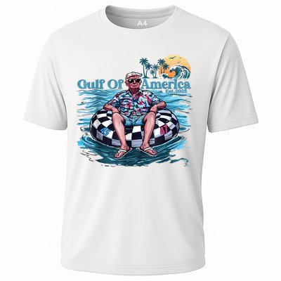 Trump Gulf Of Us America Est 2025 Retro Vintage Sunset Performance Shirt