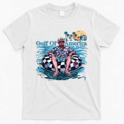 Trump Gulf Of Us America Est 2025 Retro Vintage Sunset T-Shirt
