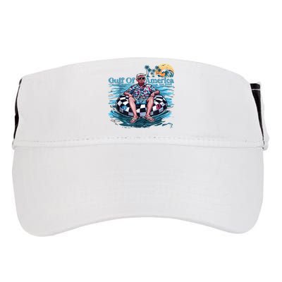 Trump Gulf Of Us America Est 2025 Retro Vintage Sunset Adult Drive Performance Visor