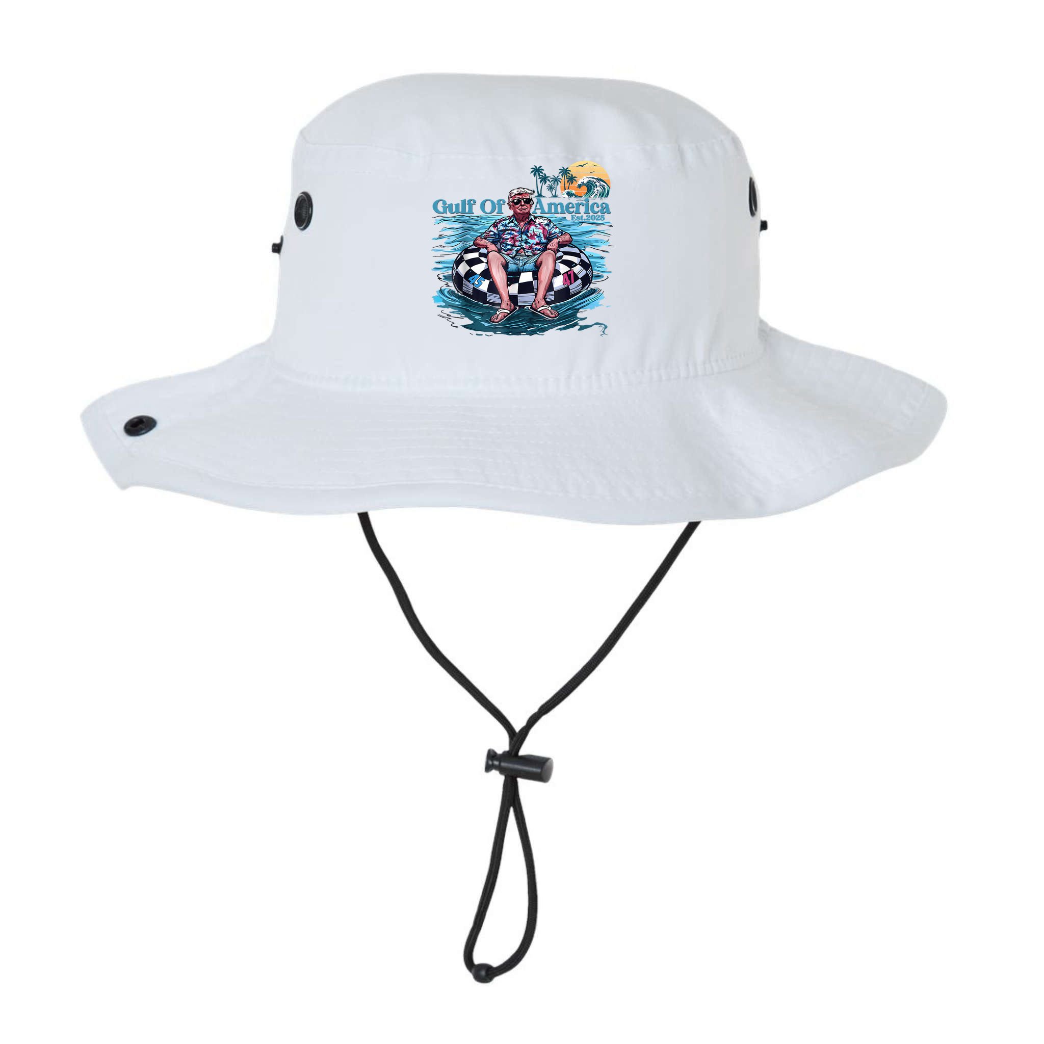Trump Gulf Of Us America Est 2025 Retro Vintage Sunset Bucket Hat