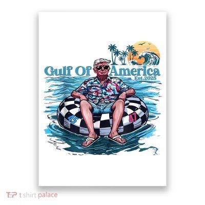 Trump Gulf Of Us America Est 2025 Retro Vintage Sunset Poster