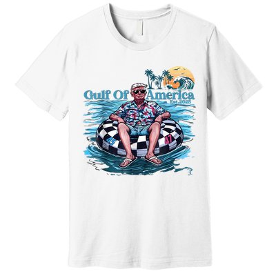 Trump Gulf Of Us America Est 2025 Retro Vintage Sunset Premium T-Shirt