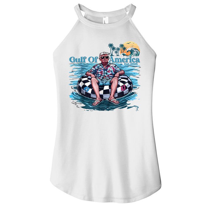 Trump Gulf Of Us America Est 2025 Retro Vintage Sunset Women's Perfect Tri Rocker Tank