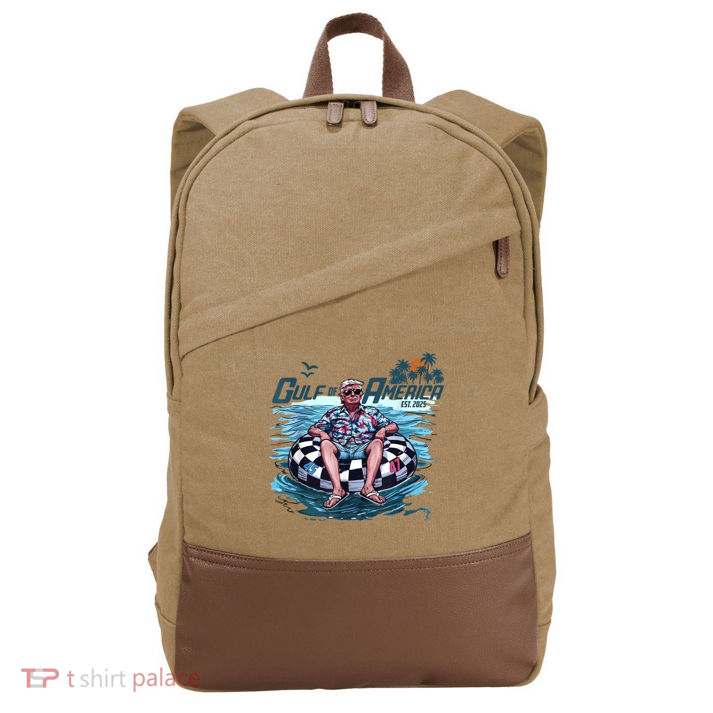 Trump Gulf Of Us America Est 2025 Cotton Canvas Backpack