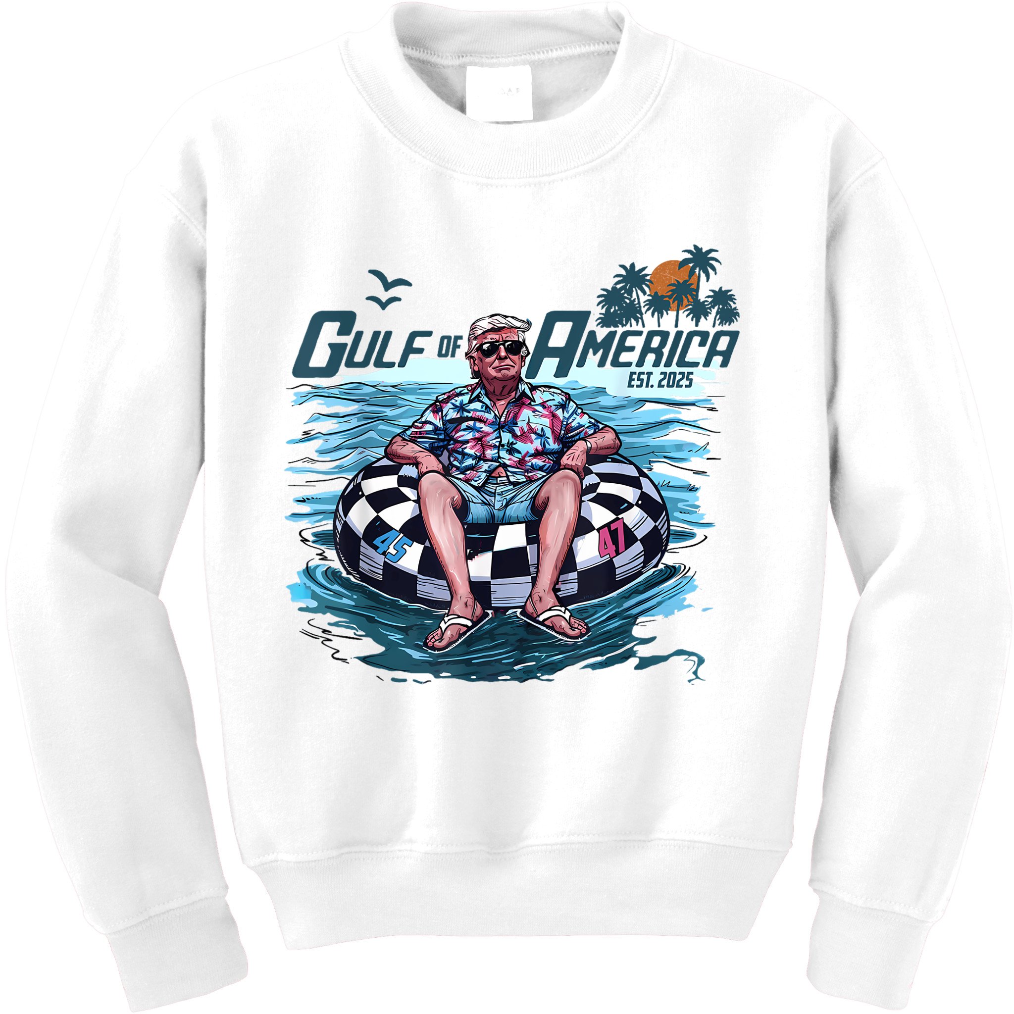 Trump Gulf Of Us America Est 2025 Kids Sweatshirt