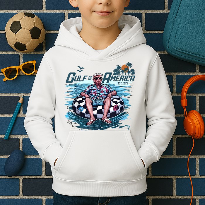 Trump Gulf Of Us America Est 2025 Kids Hoodie