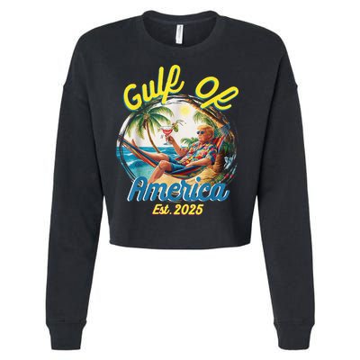 Trump Gulf Of Us America Est 2025 Cropped Pullover Crew