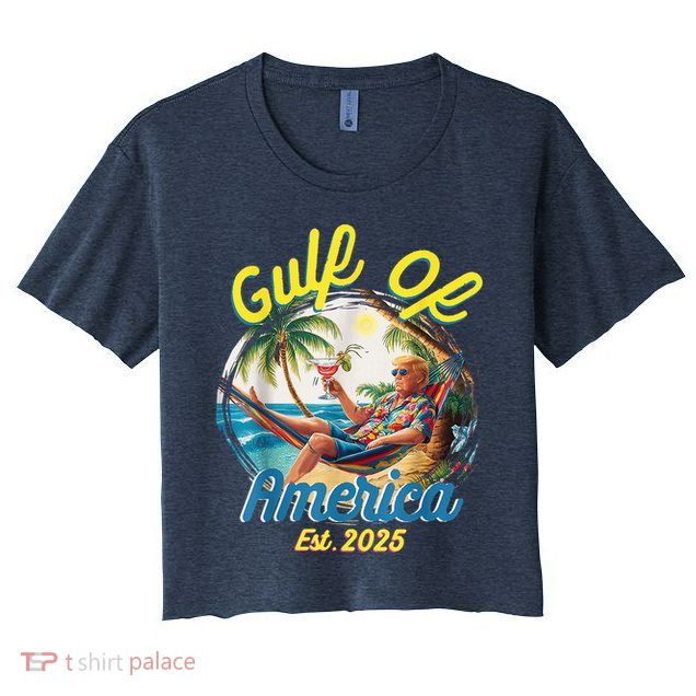 Trump Gulf Of Us America Est 2025 Crop Top