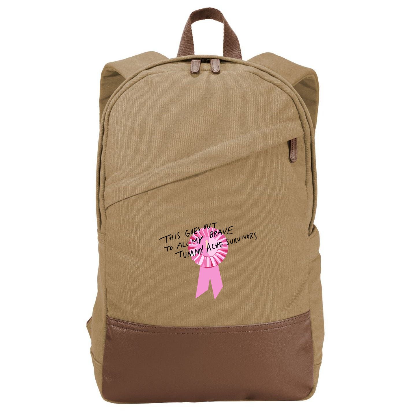 This Goes Out To All My Brave Tummy Ache Survivors Cotton Canvas Backpack