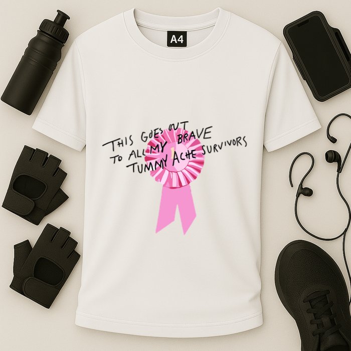This Goes Out To All My Brave Tummy Ache Survivors Cooling Performance Crew T-Shirt
