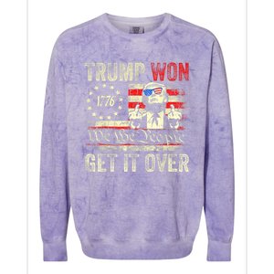 Trump Get Over It Patriotic Pro Trump Anti Kamala Funny Colorblast Crewneck Sweatshirt