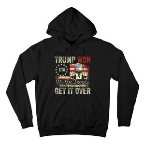 Trump Get Over It Patriotic Pro Trump Anti Kamala Funny Hoodie