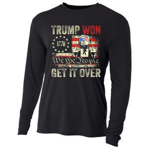 Trump Get Over It Patriotic Pro Trump Anti Kamala Funny Cooling Performance Long Sleeve Crew